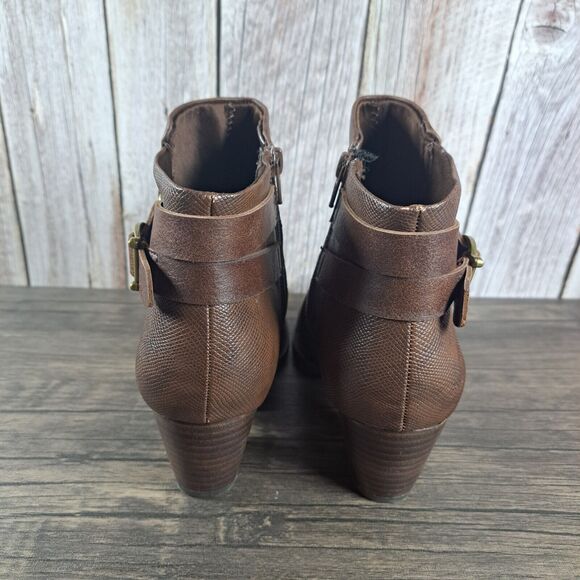 BearTraps Reliance Brown Leather Ankle Bootie Women's Sz 10 M (VGC) - Picture 4 of 10